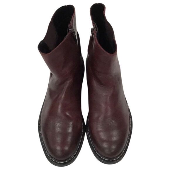 Leather Burgundy Ankle Boots, Franco Sarto, Size 7 - Picture 4 of 13